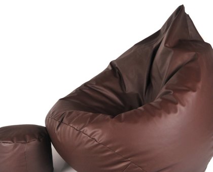 Sēžammaiss ar pufu Mega Comfort, mākslīgā āda, brūns